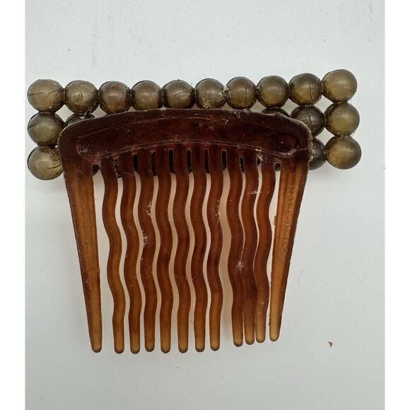 VTG Lot Hair Comb And Barrette ART NOUVEAU / Faux Pearl & Gold-tone accents - Picture 13 of 15